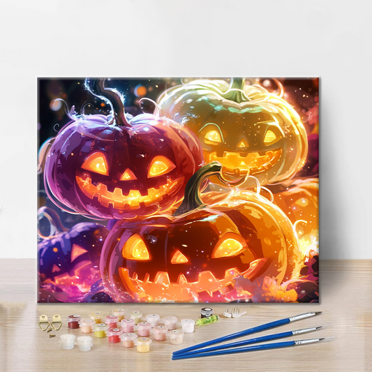 Jack-o'-Lantern - Måla Efter Siffror