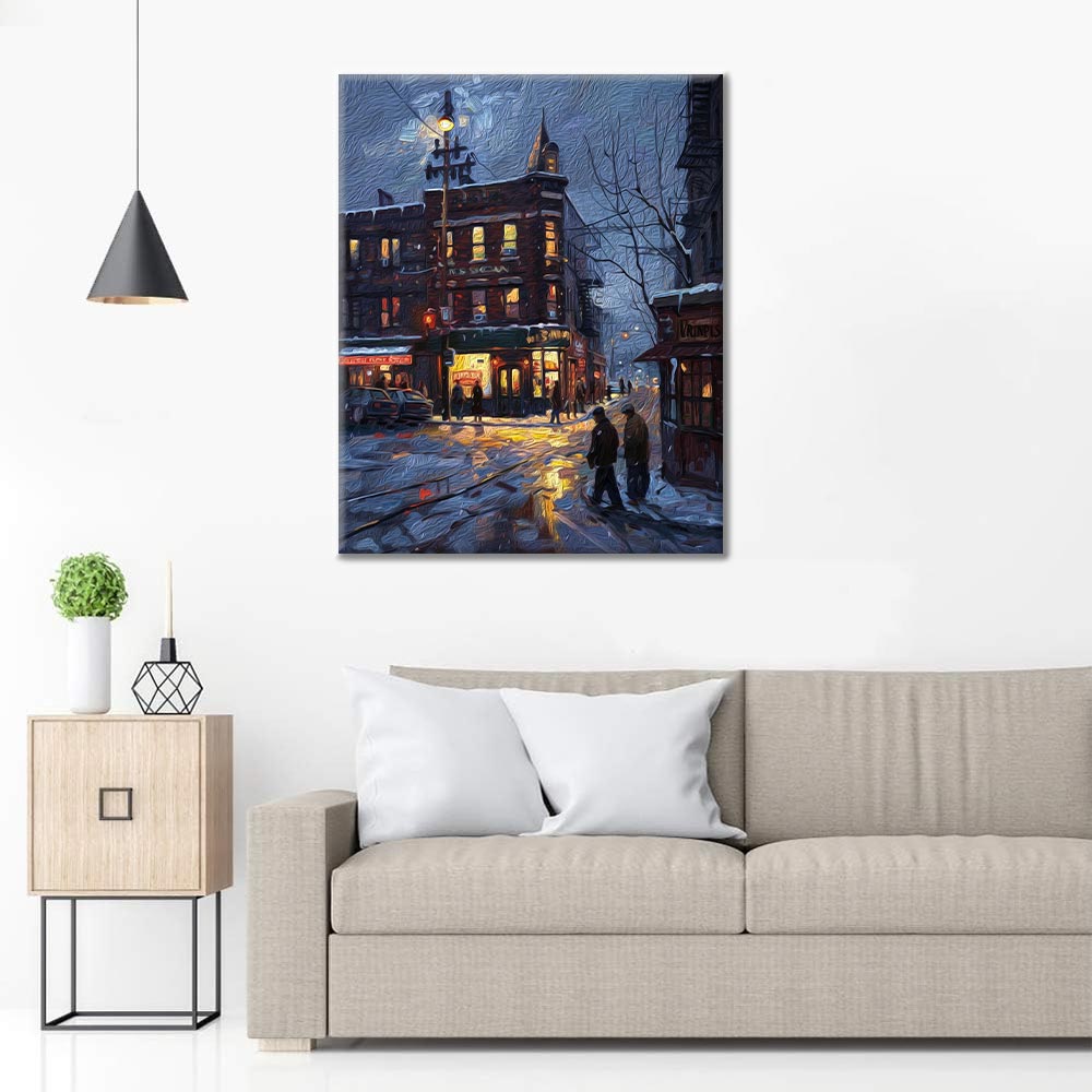 Skymning City Corner - Måla Efter Siffror