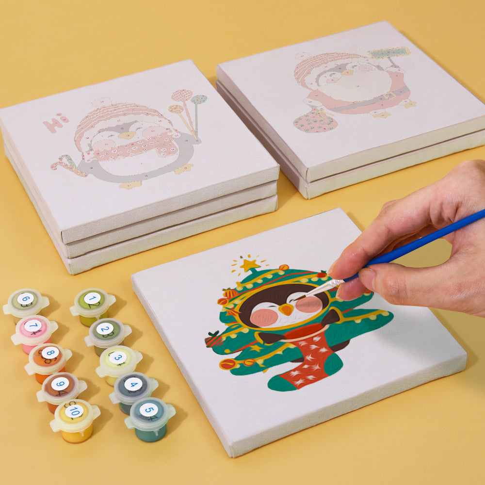 Julpingvin - Måla Efter Siffror