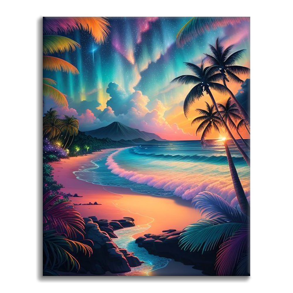 Synthwave Strand - Måla Efter Siffror