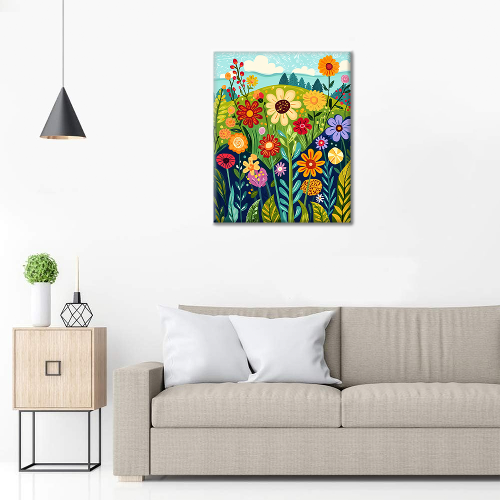 Vildblommor i Vildmarken - Måla efter Nummer