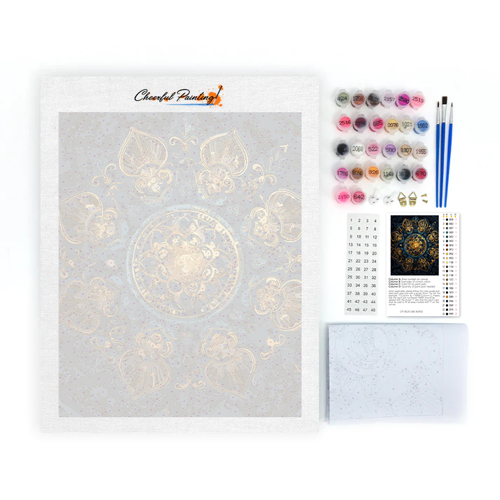 Gyllene Lotus Mandala - Måla efter siffror