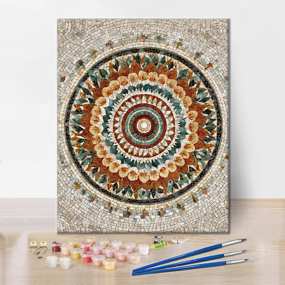 Layered Color Mandala - Måla efter siffror