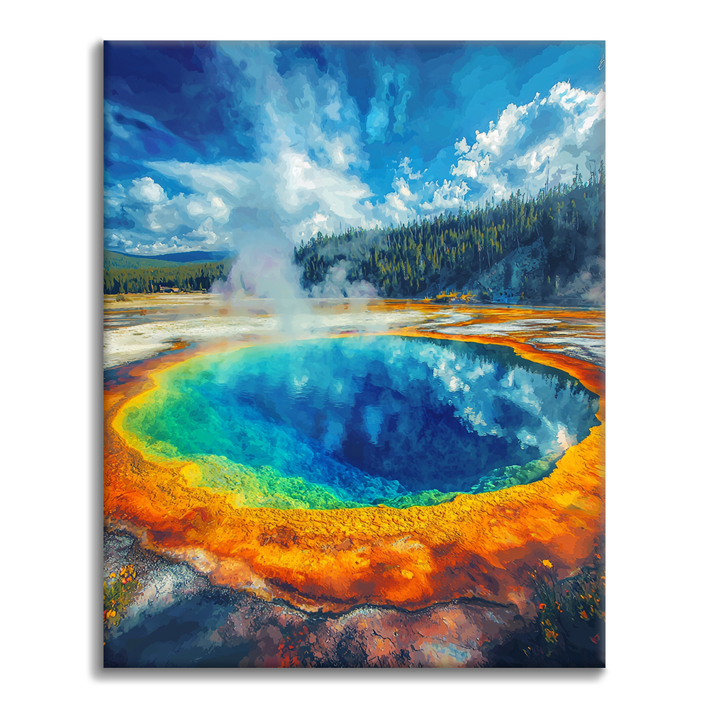 Morning Glory Pool - Måla efter siffror