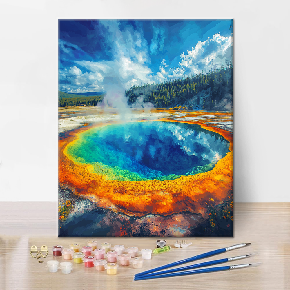 Morning Glory Pool - Måla efter siffror