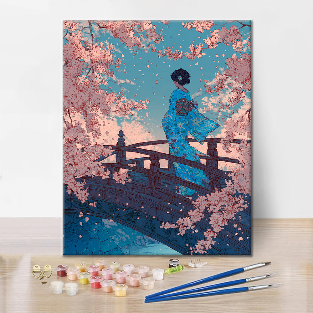 Sakura-bron - Måla efter siffror