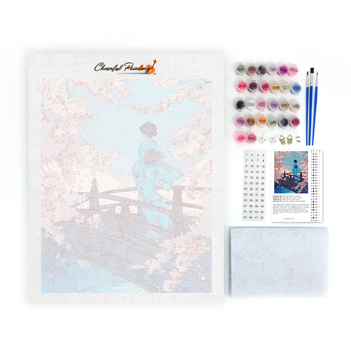Sakura-bron - Måla efter siffror