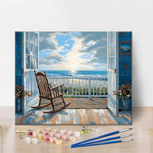 Vila vid havet - Måla efter siffror