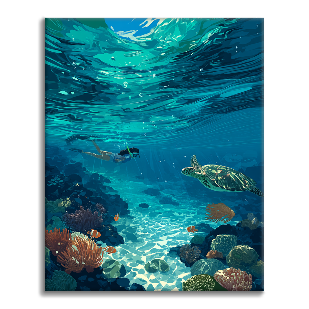 Snorkling på Bali - Måla efter siffror
