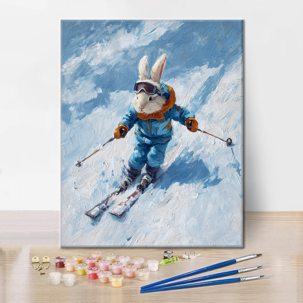 Snabb snökanin - Måla efter siffror