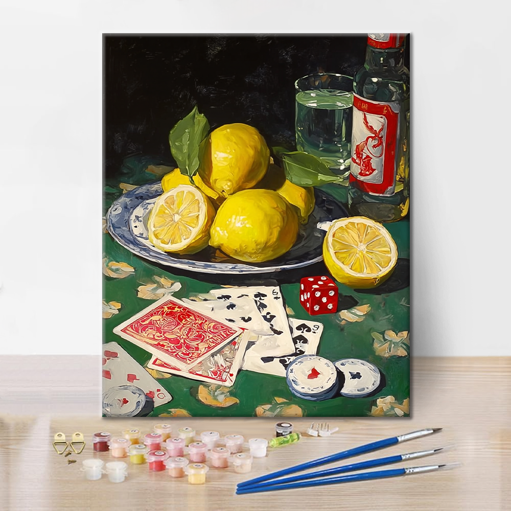 Citroner och poker - Måla efter siffror