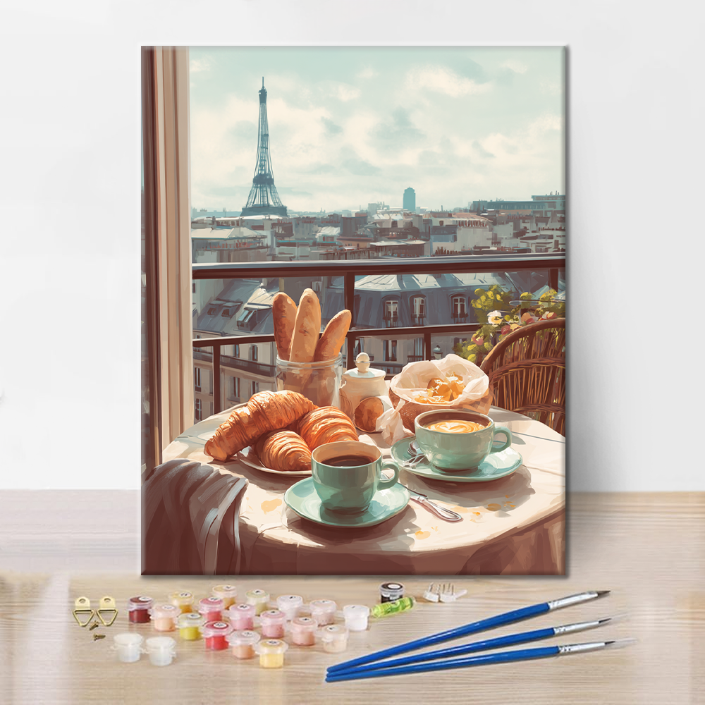 Parisisk brunch - Måla efter siffror