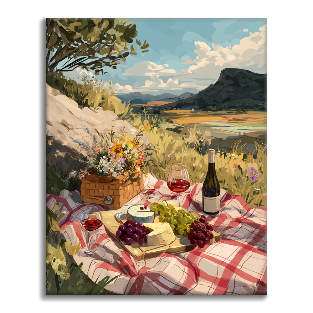 Charmig picknick på landet - Måla efter siffror