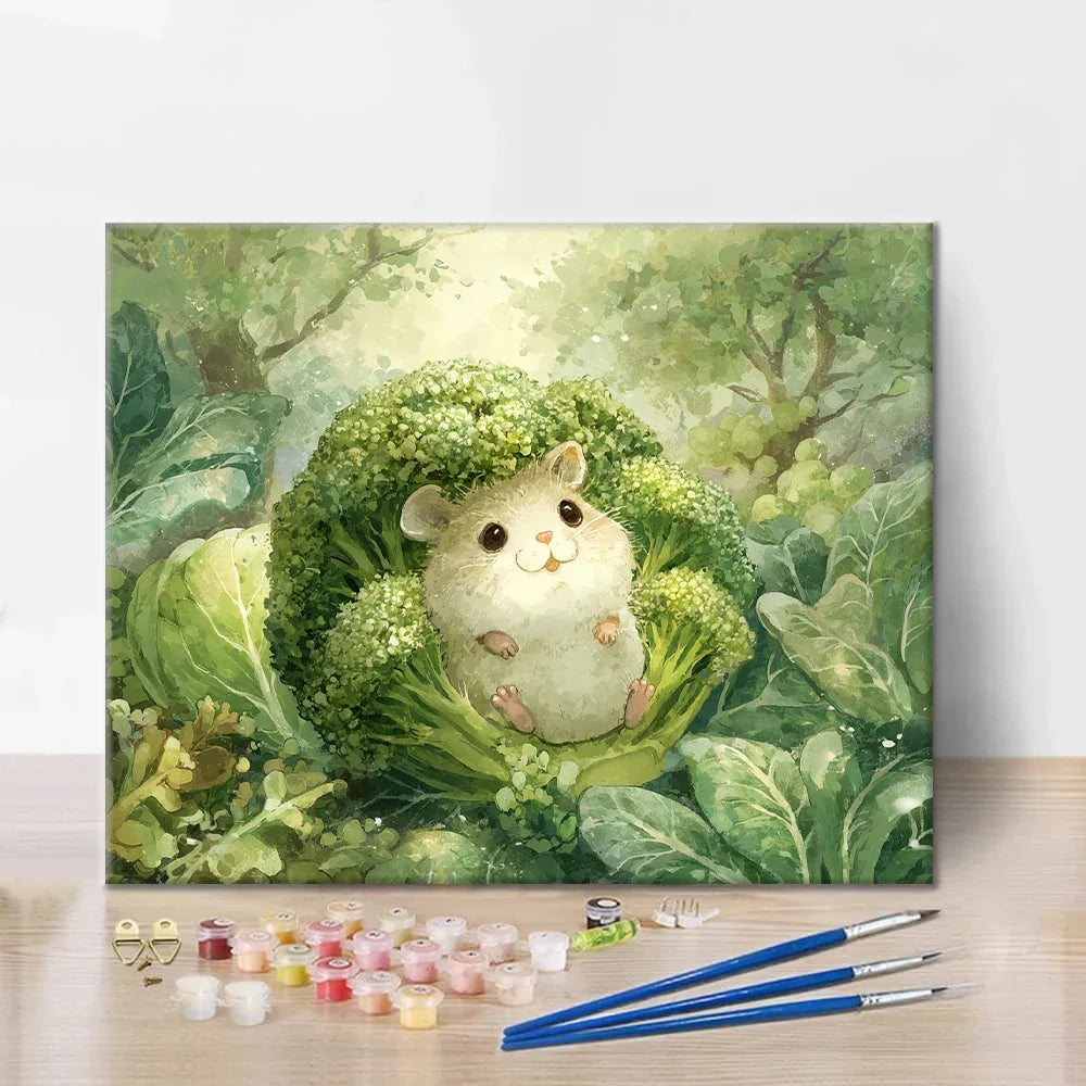 Broccolihamster - Måla efter siffror