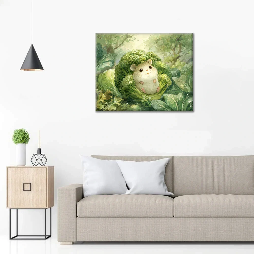 Broccolihamster - Måla efter siffror
