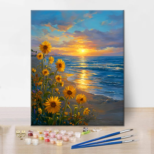 Gyllene stranden - Måla efter siffror