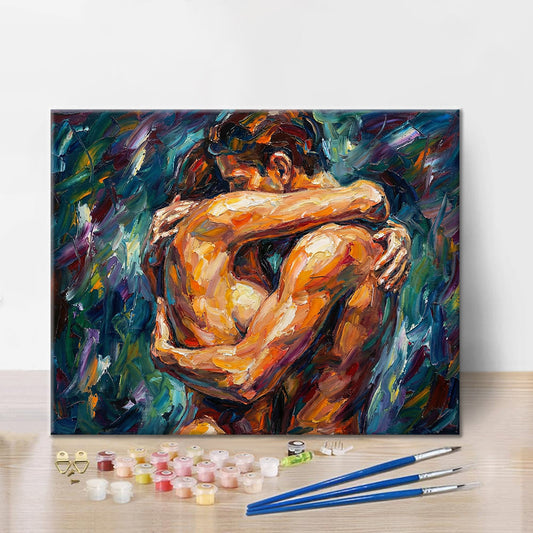 Sammanflätade hjärtan - Måla efter siffror