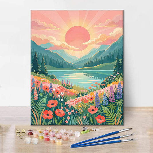 Soluppgångsdalen - Måla efter siffror