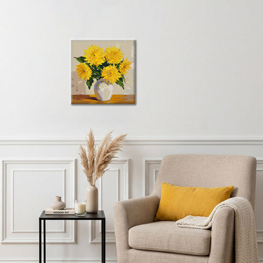 Gyllene prästkragebukett - Mini Måla efter nummer