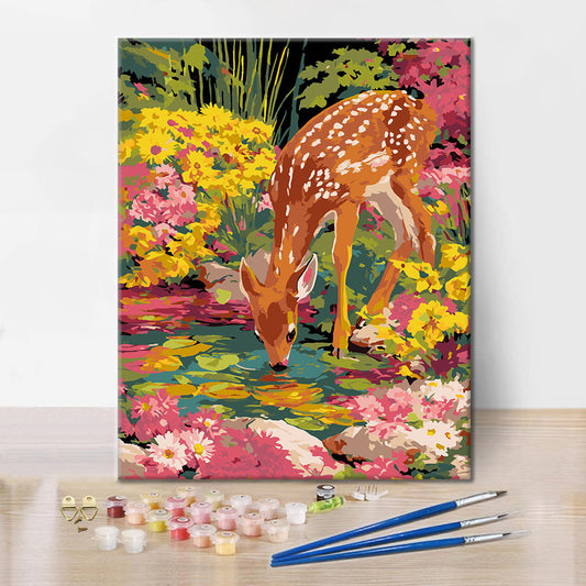 Sikahjort dricksvatten - Måla efter siffror