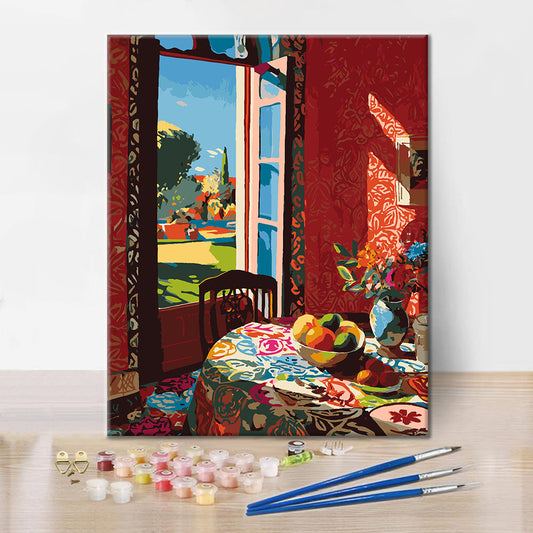 Den röda matsalen - Måla efter siffror