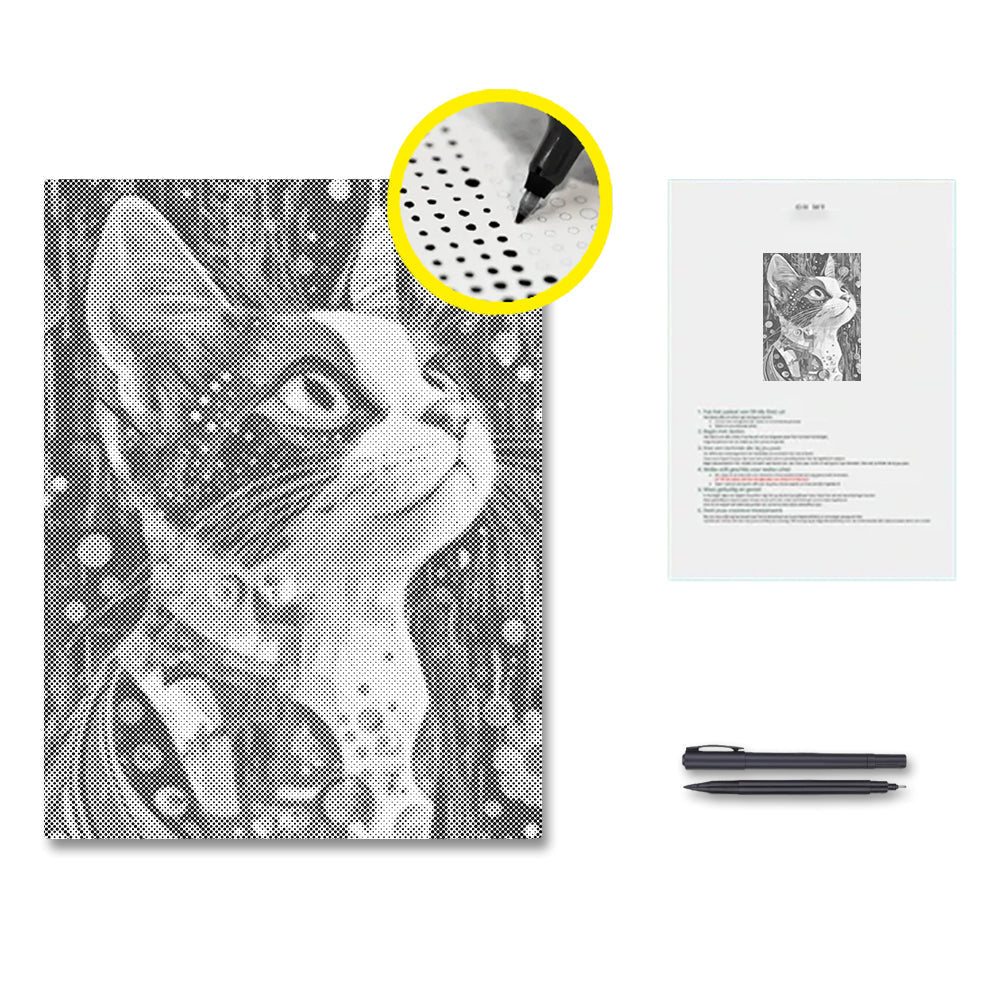 Calico Cat - Prickmålning