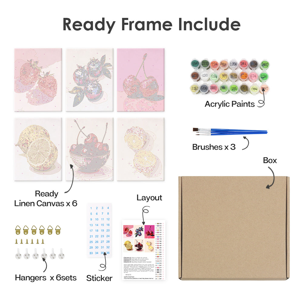 Lysande Frukt – Måla efter nummer