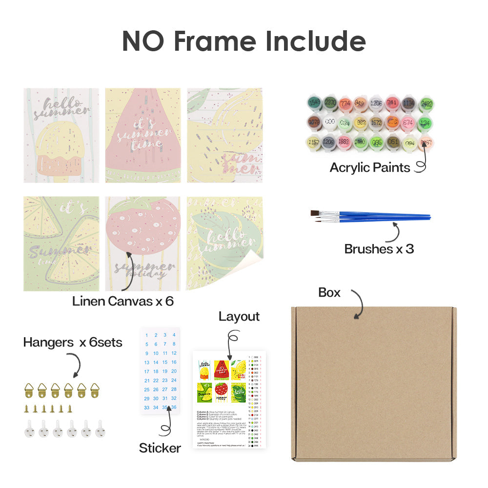 Sommarfrukt – Måla efter nummer