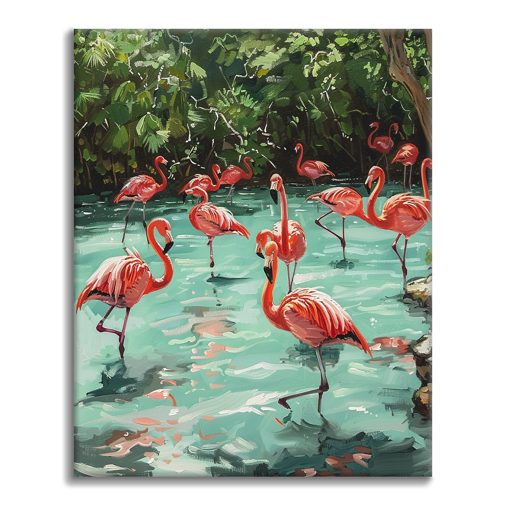 Flamingos - Måla Efter Siffror