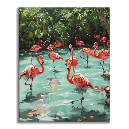 Flamingos - Måla Efter Siffror