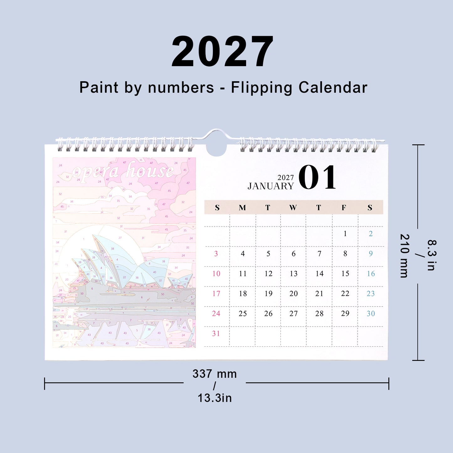 Stad-2027 Måla efter siffror-kalender