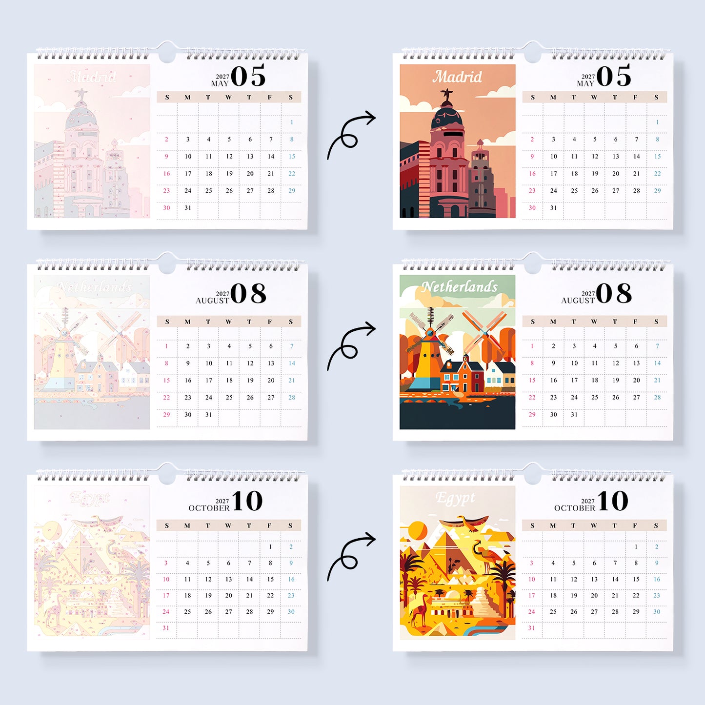 Stad-2027 Måla efter siffror-kalender
