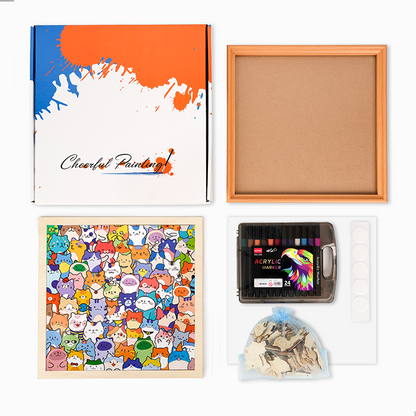 Söta juicer - Träpussel att färglägga