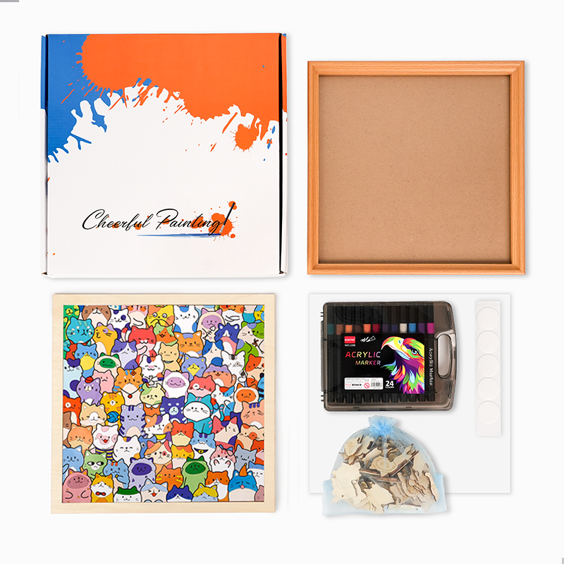 Små fåglar - Träpussel att färglägga