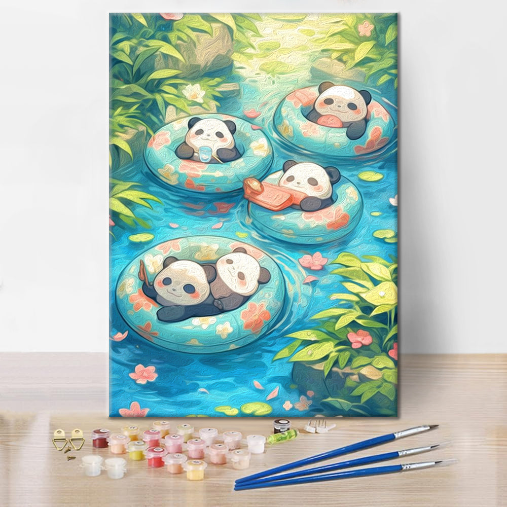 Söt Panda - Måla Efter Siffror