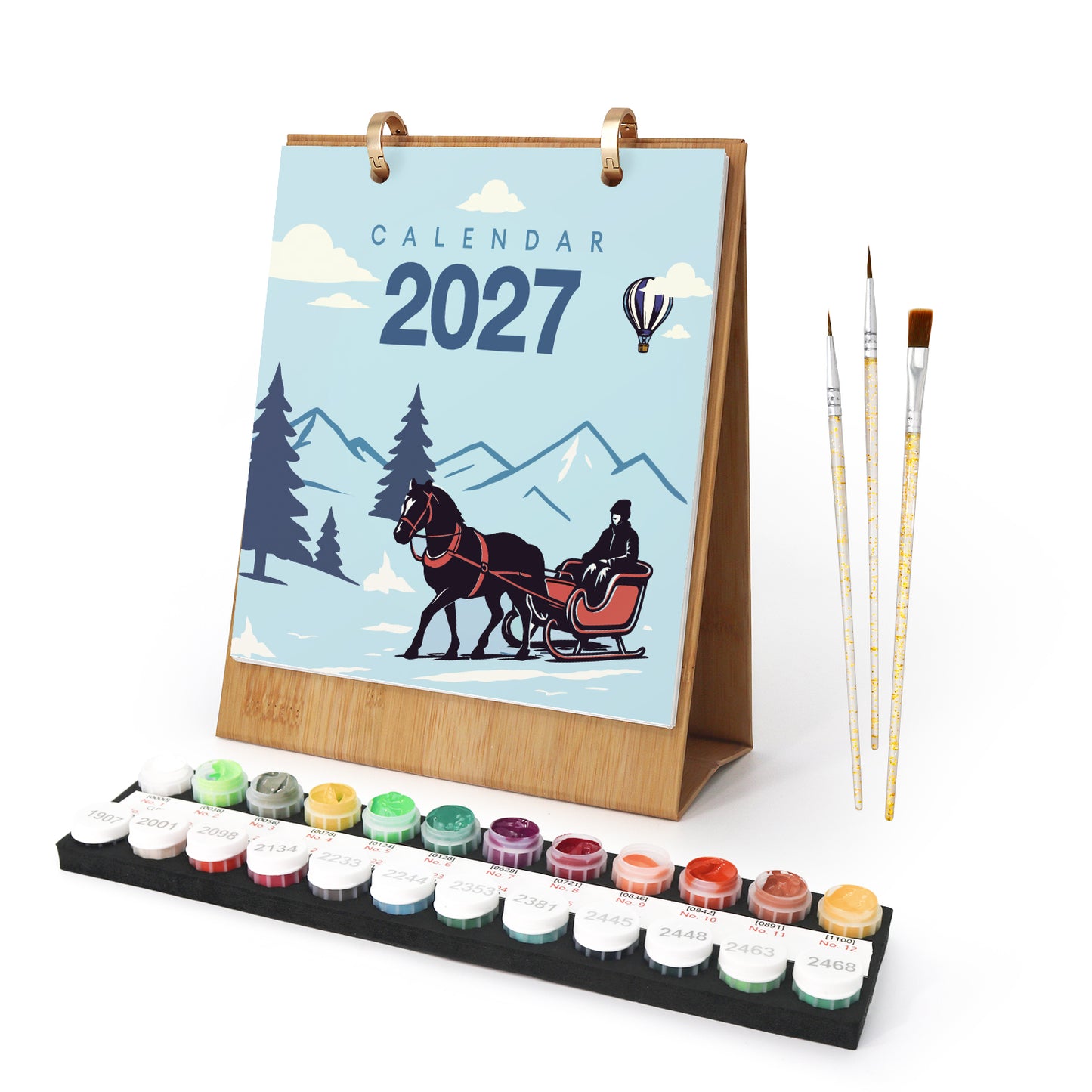 Vintage Travel-2027 Måla efter siffror-kalender