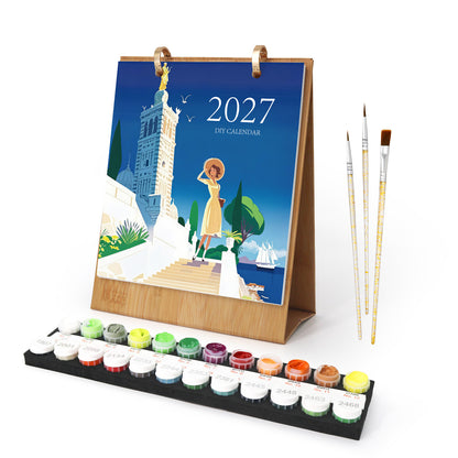Världsresor-2027 Måla efter siffror-kalender