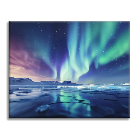 Aurora Och Sjö - Måla Efter Siffror