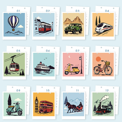 Vintage Travel-2027 Måla efter siffror-kalender