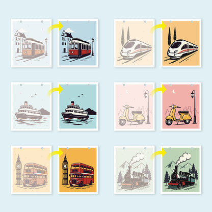 Vintage Travel-2027 Måla efter siffror-kalender