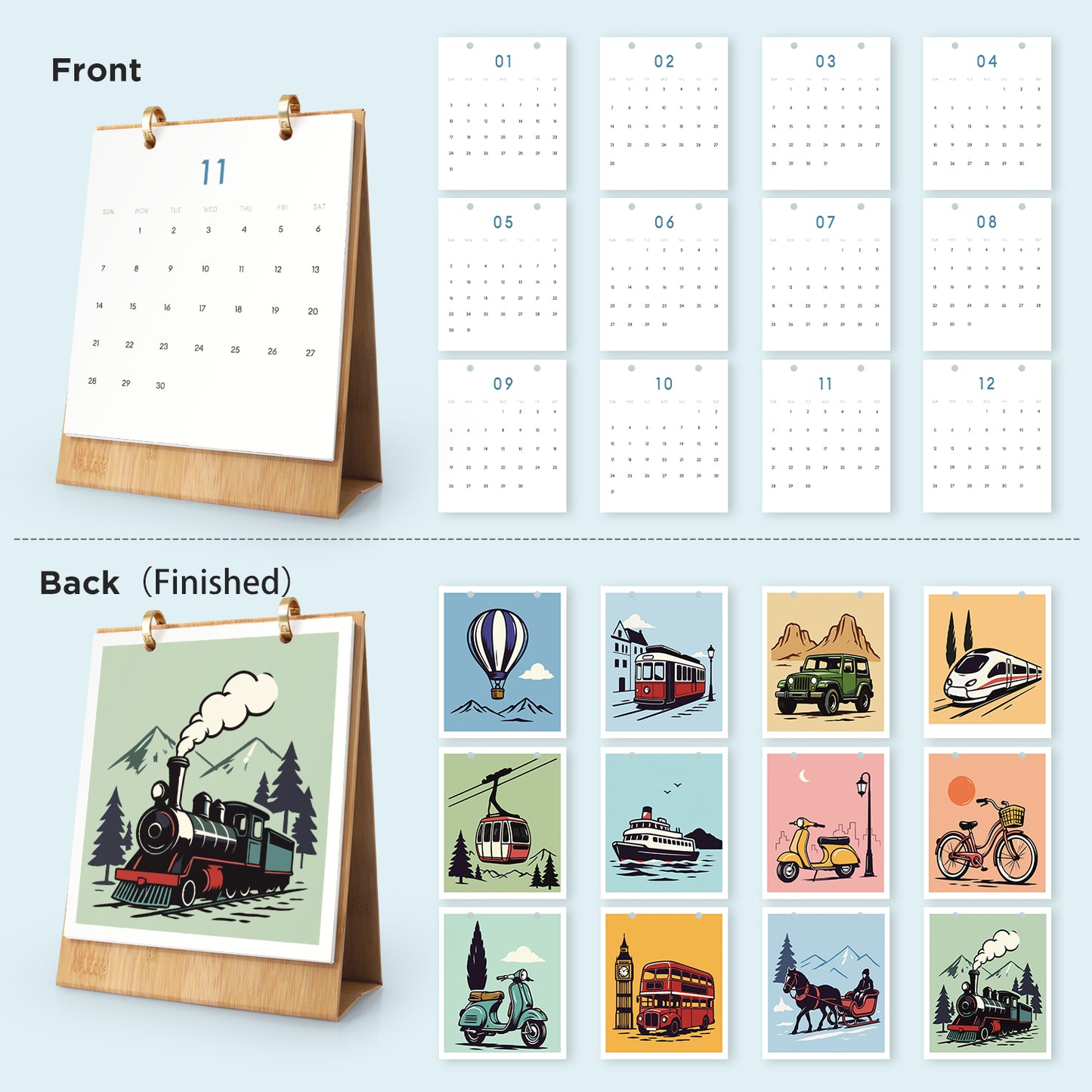 Vintage Travel-2027 Måla efter siffror-kalender