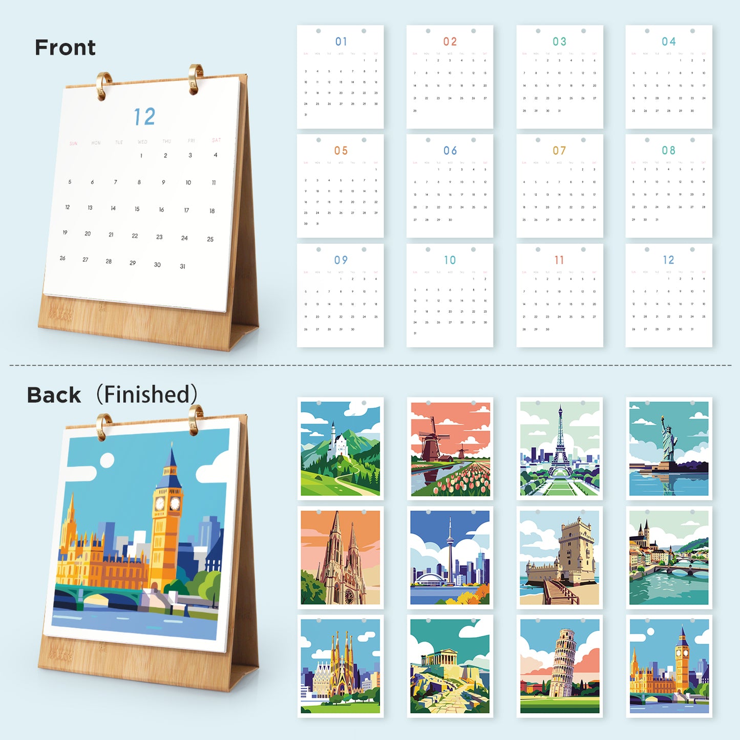 Resor-2027 Måla efter siffror-kalender