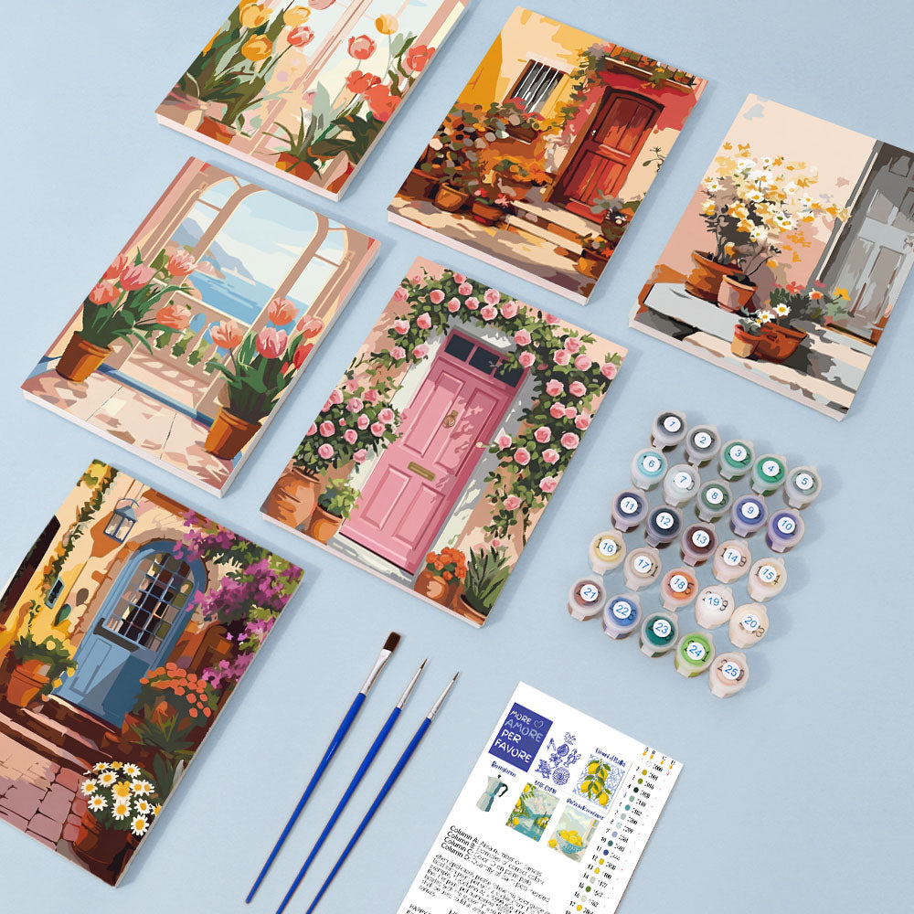 Dörrar i blom - Måla efter nummer