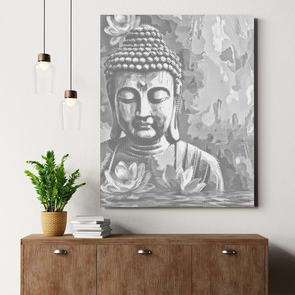 Buddha med blomma - Prickmålning