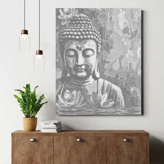 Buddha med blomma - Prickmålning