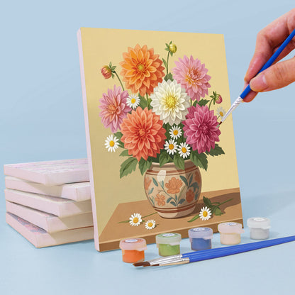 Blommor i vaser - Måla efter nummer