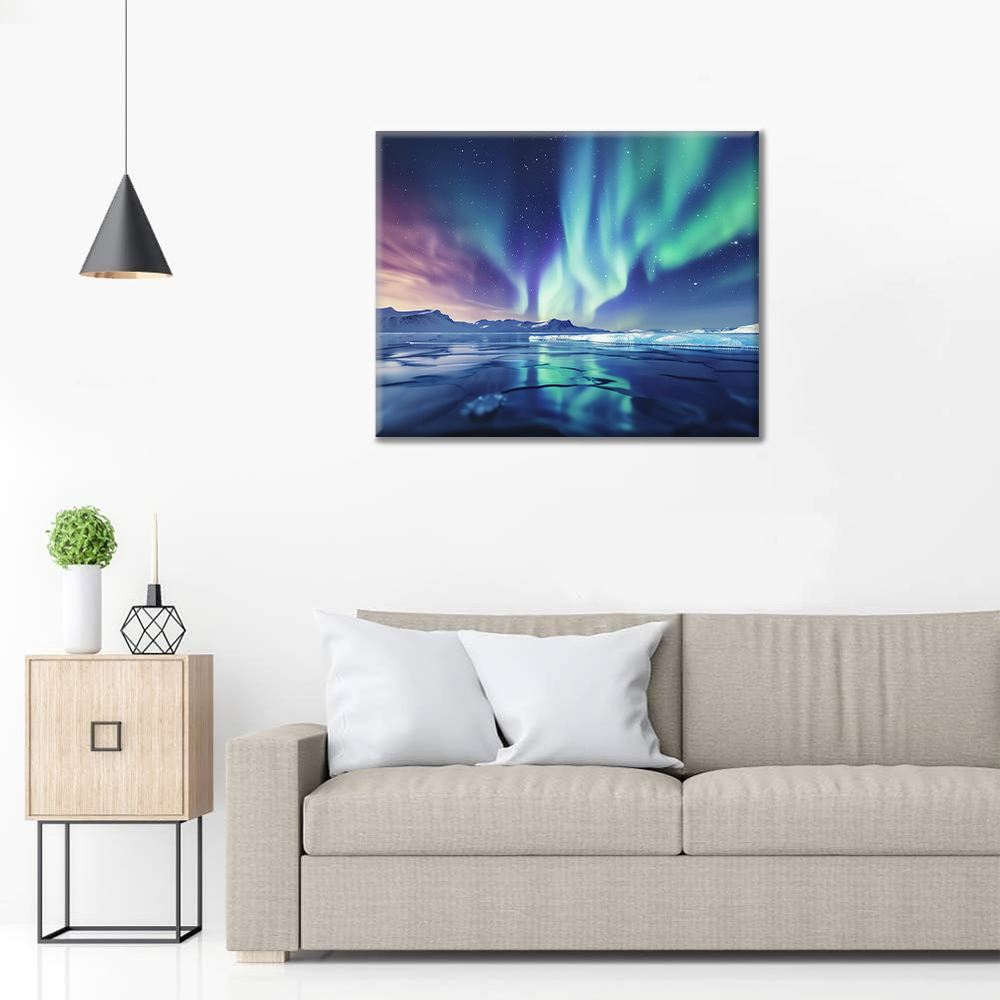 Aurora Och Sjö - Måla Efter Siffror