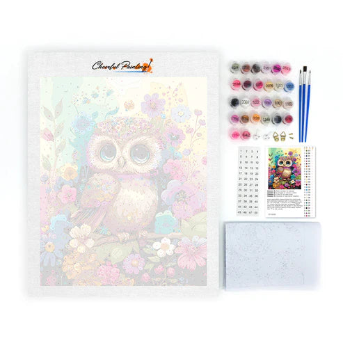 Luddig uggleunge – Måla efter siffror