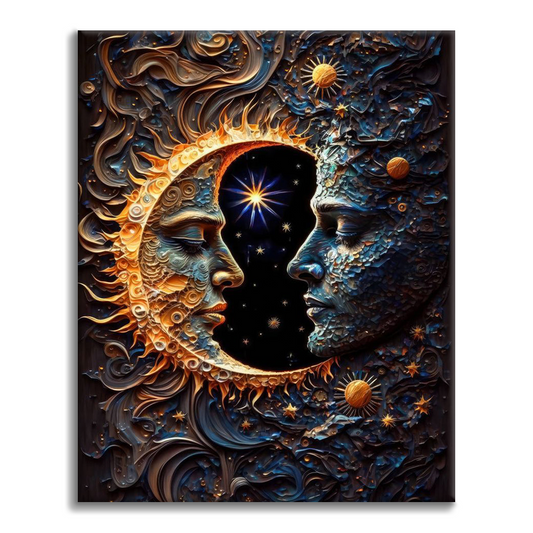 Celestial Harmony Sun And Moon Solar - Måla Efter Siffror