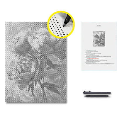 Rosa pion - Prickmålning